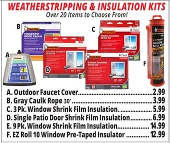 Ocean State Job Lot Weatherstripping & insulation kits offer