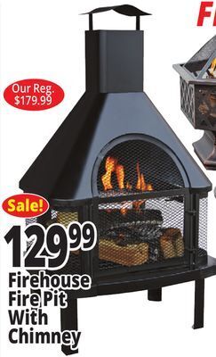 Ocean State Job Lot Firehouse fire pit with chimney offer
