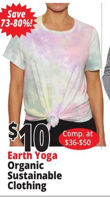 Ocean State Job Lot Earth yoga organic sustainable clothing offer