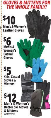 Ocean State Job Lot Gloves & mittens for the whole family! offer