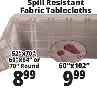 Ocean State Job Lot Spill resistant fabric tablecloths offer