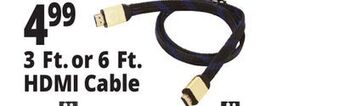 Ocean State Job Lot 3 ft. or 6 ft. hdmi cable offer