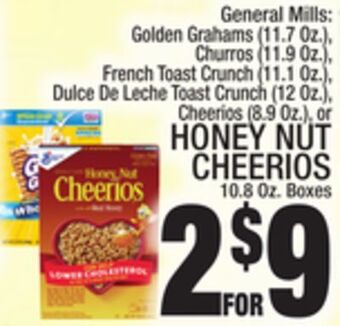 C Town Honey nut cheerios 10.8 oz. boxes offer