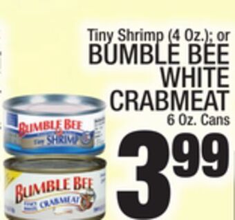 C Town Bumble bee white crabmeat 6 oz. cans offer