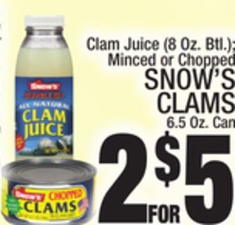C Town Snow's clams 6.5 oz. can offer