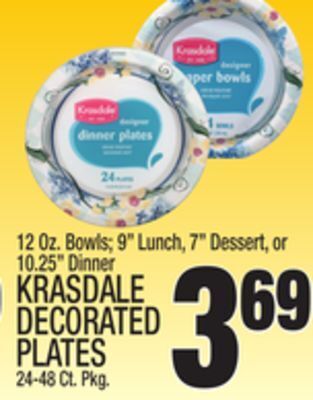 C Town Krasdale decorated plates 24-48 ct. pkg. offer