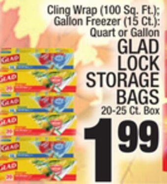C Town Glad lock storage bags, 20-25 ct. box offer