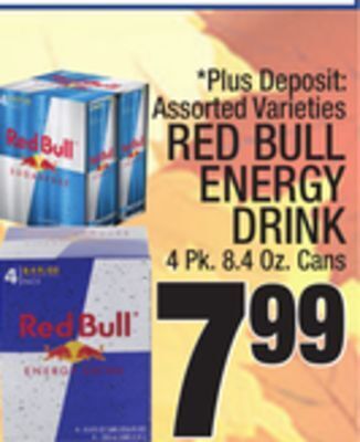 C Town Red bull energy drink offer