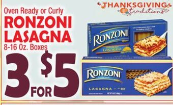 Bravo Supermarkets Ronzoni lasagna offer
