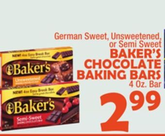 Bravo Supermarkets Baker's chocolate baking bars offer