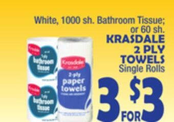 Bravo Supermarkets Krasdale 2 ply towels offer