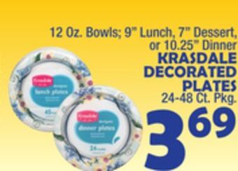Bravo Supermarkets Krasdale decorated plates 24-48 ct. pkg offer