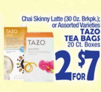 Bravo Supermarkets Tazo tea bags 20 ct. boxes offer