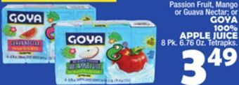 Bravo Supermarkets Goya 100% apple juice offer