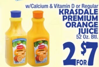 Bravo Supermarkets Krasdale premium orange juice offer