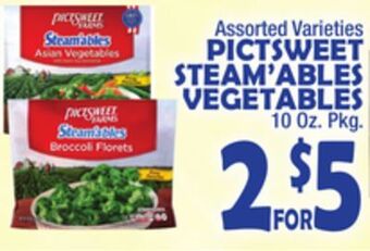 Bravo Supermarkets Pictsweet steam'ables vegetables offer