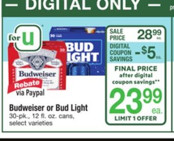 ACME Budweiser or bud light offer
