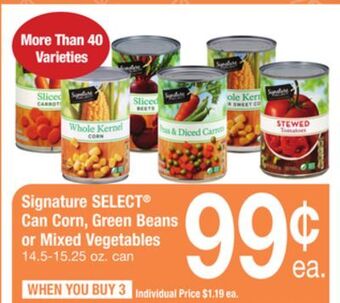 ACME Signature select® can corn, green beans or mixed vegetables offer