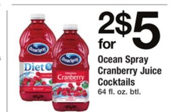 ACME Ocean spray cranberry juice cocktails offer