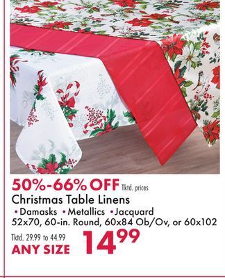 Boscov's Christmas table linens offer