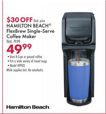 Boscov's Hamilton beach® flexbrew single-serve coffee maker offer