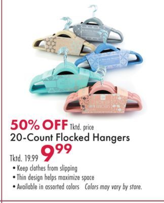 Boscov's 20-count flocked hangers offer