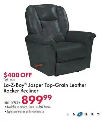 Boscov's La-z-boy® jasper top-grain leather rocker recliner offer