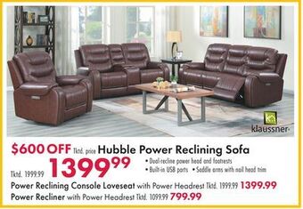 Boscov's Hubble power reclining sofa offer