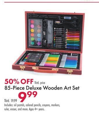 Boscov's 85-piece deluxe wooden art set offer