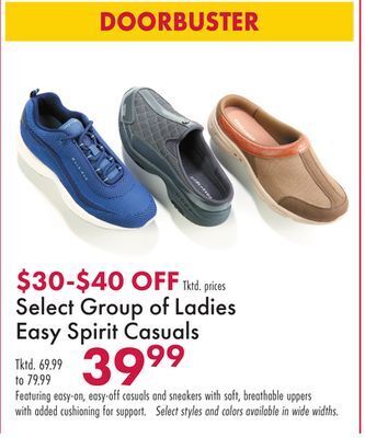 Boscov's Select group of ladies easy spirit casuals offer