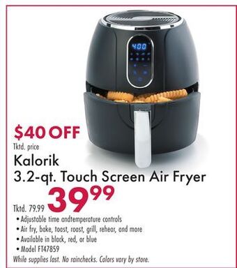 Boscov's Kalorik 3.2-qt. touch screen air fryer offer