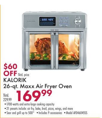 Boscov's Kalorik 26-qt. maxx air fryer oven offer