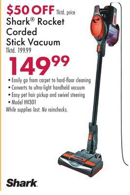 Boscov's Shark® rocket corded stick vacuum offer