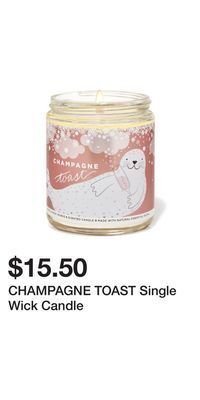 Bath & Body Works Champagne toast single wick candle offer