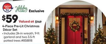 Lowe's 4-piece pre-lit christmas décor set offer