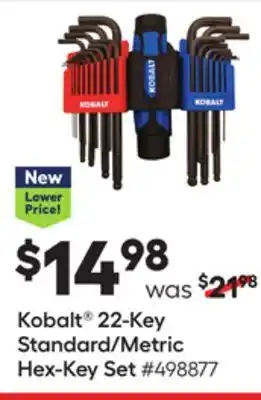 Lowe's Kobalt® 22-key standard/metric hex-key set offer