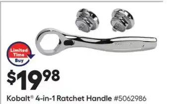 Lowe's Kobalt® 4-in-1 ratchet handle offer