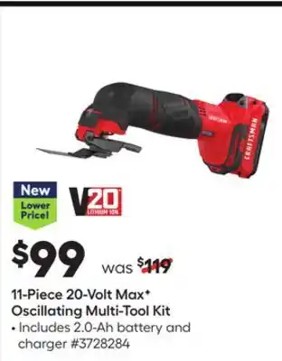 Lowe's 11-piece 20-volt max f oscillating multi-tool kit offer