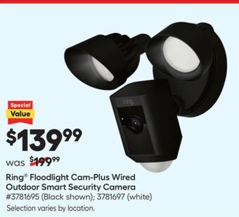 Lowe's Ring® floodlight cam-plus wired outdoor smart security camera offer