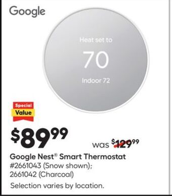 Lowe's Google nest® smart thermostat offer