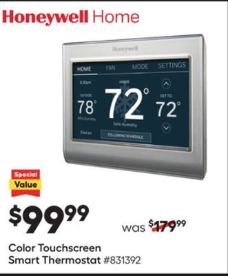 Lowe's Color touchscreen smart thermostat offer