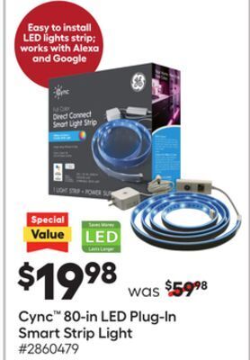 Lowe's Cync™ 80-in led plug-in smart strip light offer