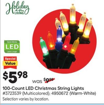 Lowe's 100-count led christmas string lights offer