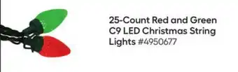 Lowe's 25-count red and green c9 led christmas string lights offer