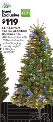 Lowe's 6.5-ft fairmont pine pre-lit artificial christmas tree offer