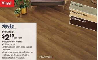 Lowe's Style selections luxury vinyl plank offer
