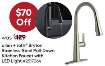 Lowe's Allen + roth® bryton stainless-steel pull-down kitchen faucet with led light offer
