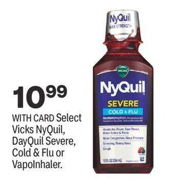 CVS Select vicks nyquil, dayquil severe, cold & flu or vapoinhaler offer