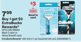 CVS Gillette mach 3 razor or venus smooth razor offer