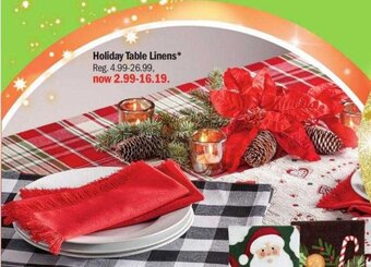 Meijer Holiday Table Linens offer